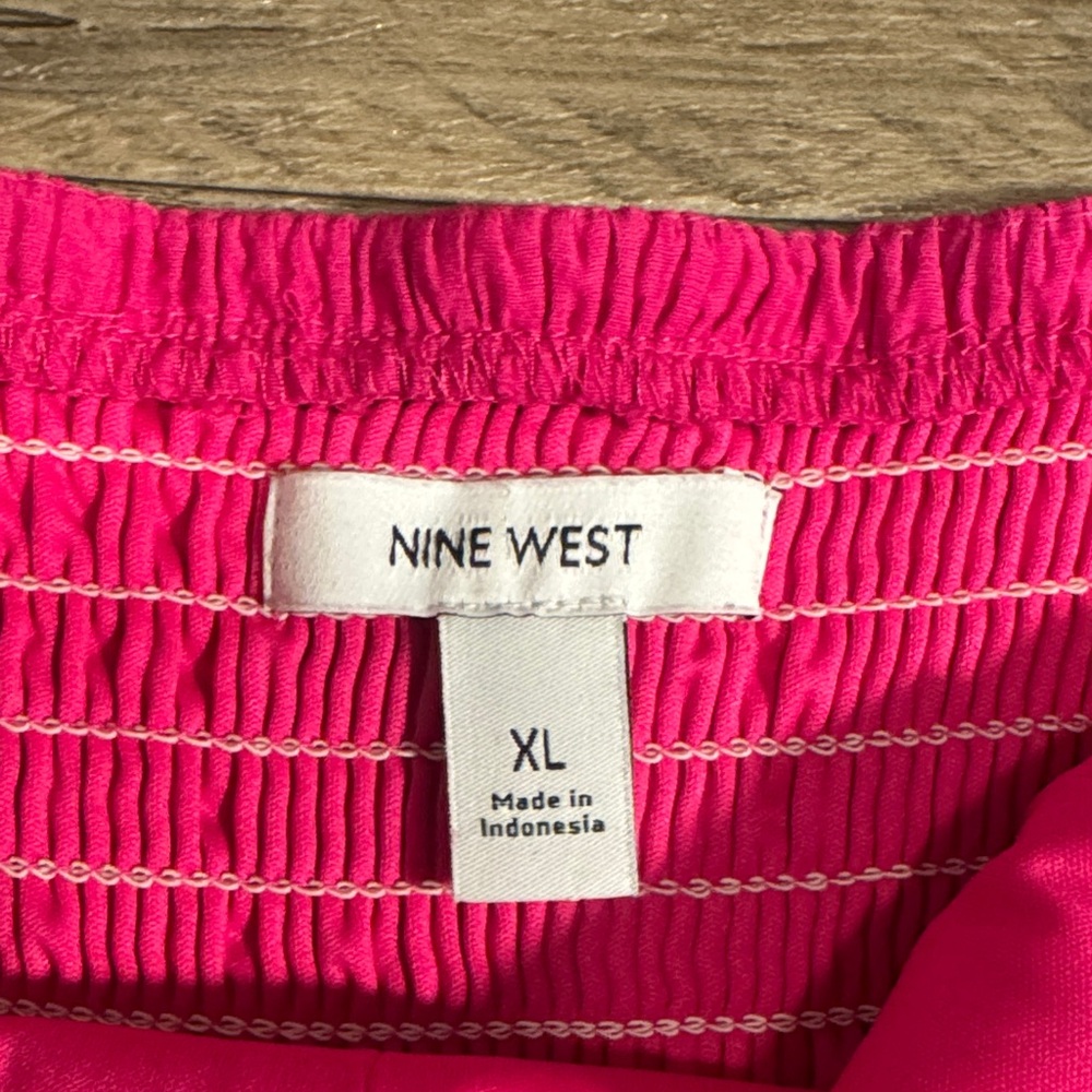 Nine West Pink Puff Sleeve Casual Dress - Size XL - Picture 2 of 12